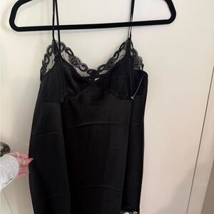 NWOT- Trina Turk Black Silk & Lace Chemise